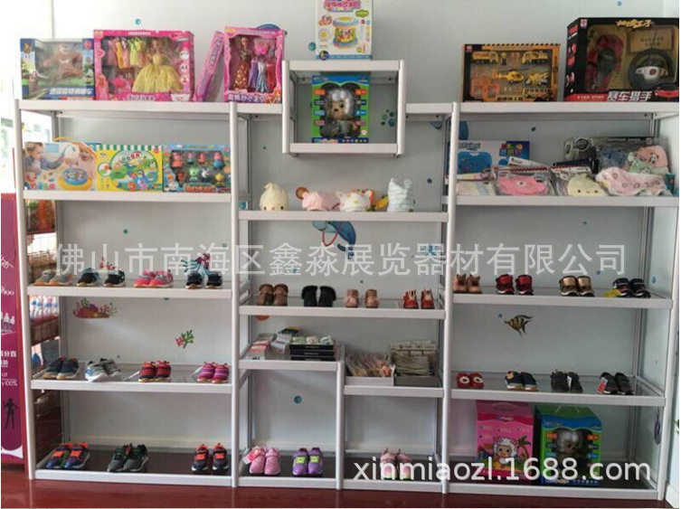 产品展示柜陈列架化妆品柜鞋架货架铝合金置物架隔断展示架精品柜
