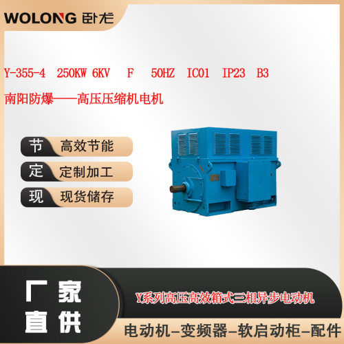 Y-355-4  250KW 6KV 50HZ  IC01 IP23  B3南阳防爆高压压缩机电机