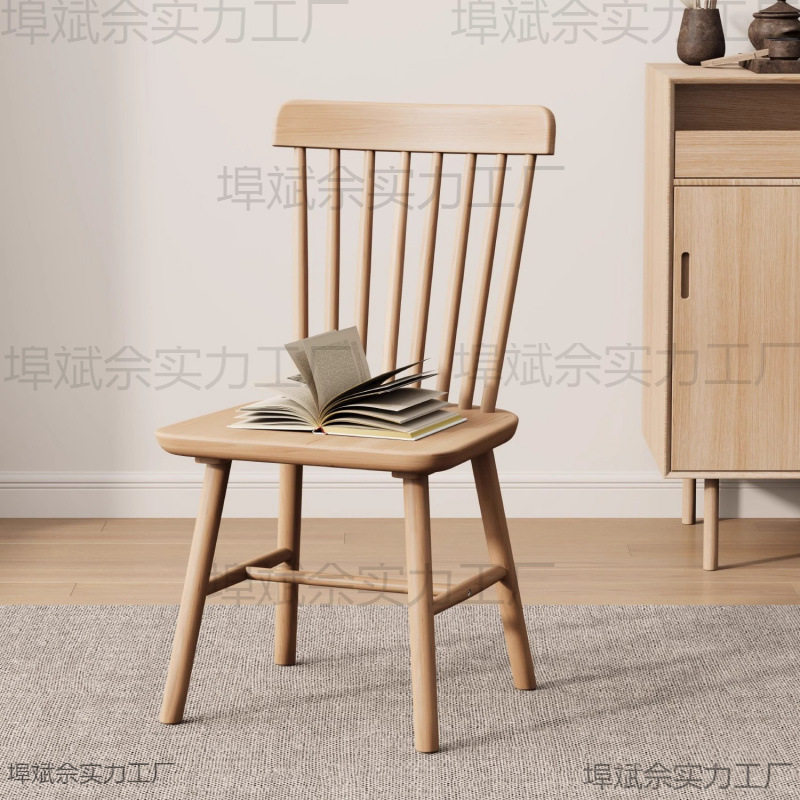 意式复古实木餐椅家用商用