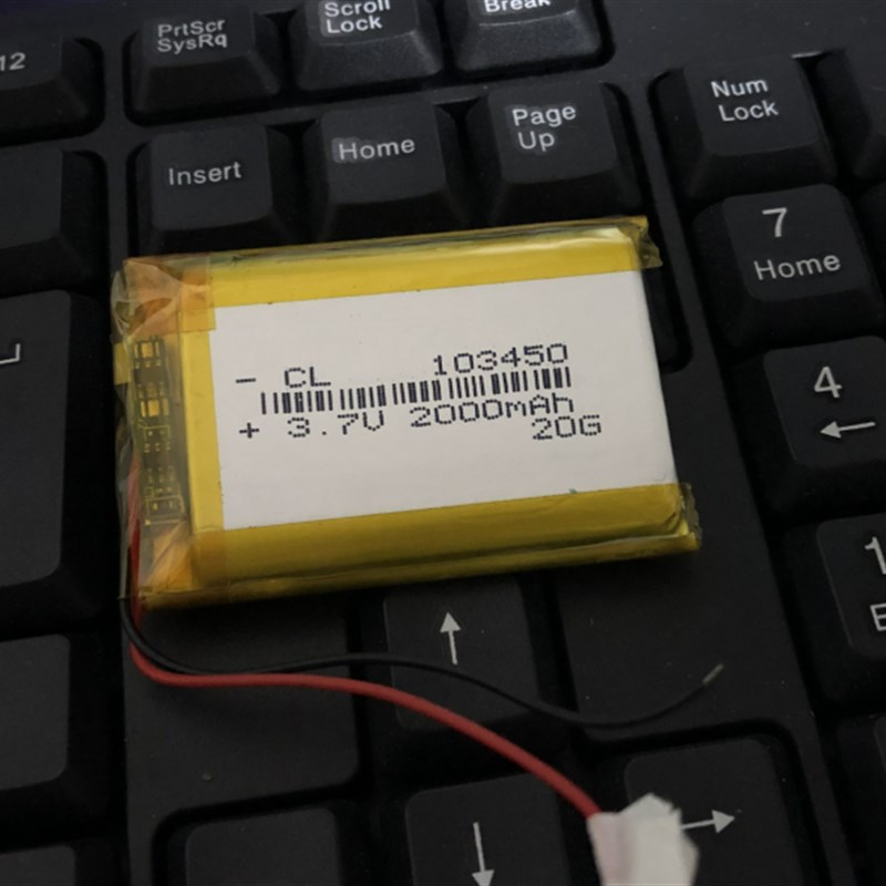 103450聚合物锂离子电池3.7V通用4.2伏大容量2000mAh充电内置电芯