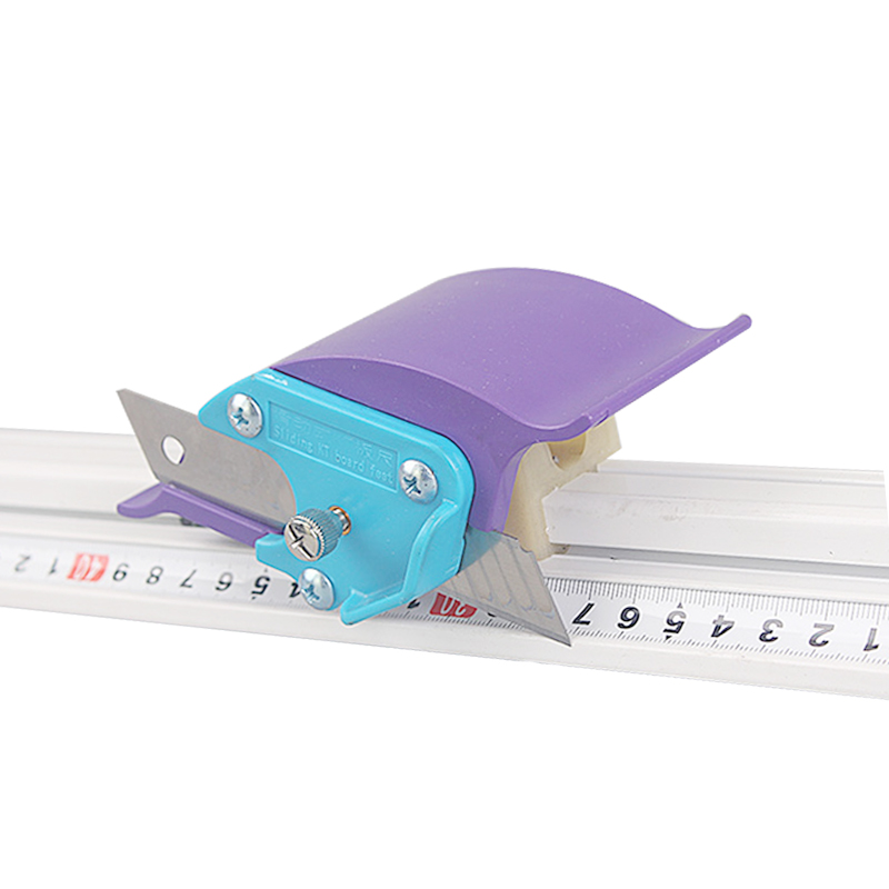 滑动式带刀广告裁切防护尺铝合金直尺长尺子美工绘图KT板纸张切割