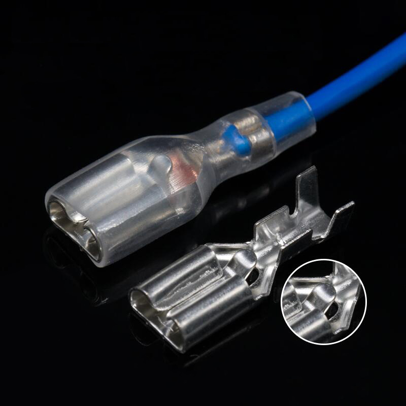 6.3带锁插簧端子+护套 母头接z插件插拔式接线端子电线连接器100