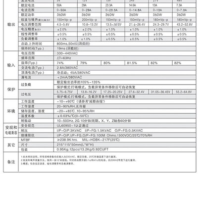 DS-350-24开关电源 AC380V输入转DC24V350W12V36V48V直流输出电源