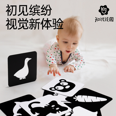 新生儿黑白卡片视觉激发闪卡彩色看图识物宝宝婴儿益智认知早教卡
