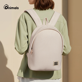onimals空气感双肩包女2026大容量轻便旅行背包通勤学生电脑书包