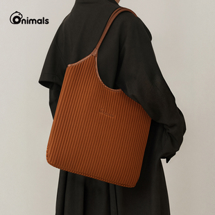 onimals空气感托特包女2026新款单肩手提包大容量轻便上班通勤包
