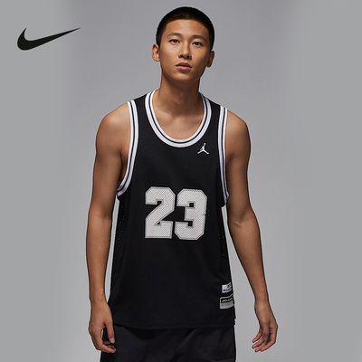 NIKE耐克Jordan篮球服男2025新款23号网眼无袖篮球背心HF9376-010