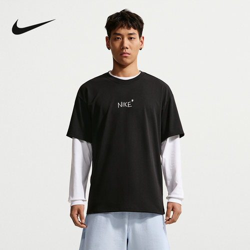 NIKE耐克男子T恤夏新款宽松休闲厚实垂坠感短袖针织衫IV2646-010