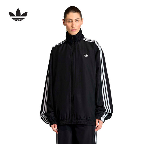 adidas阿迪达斯三叶草立领夹克女休闲运动梭织早春薄外套 KD2894