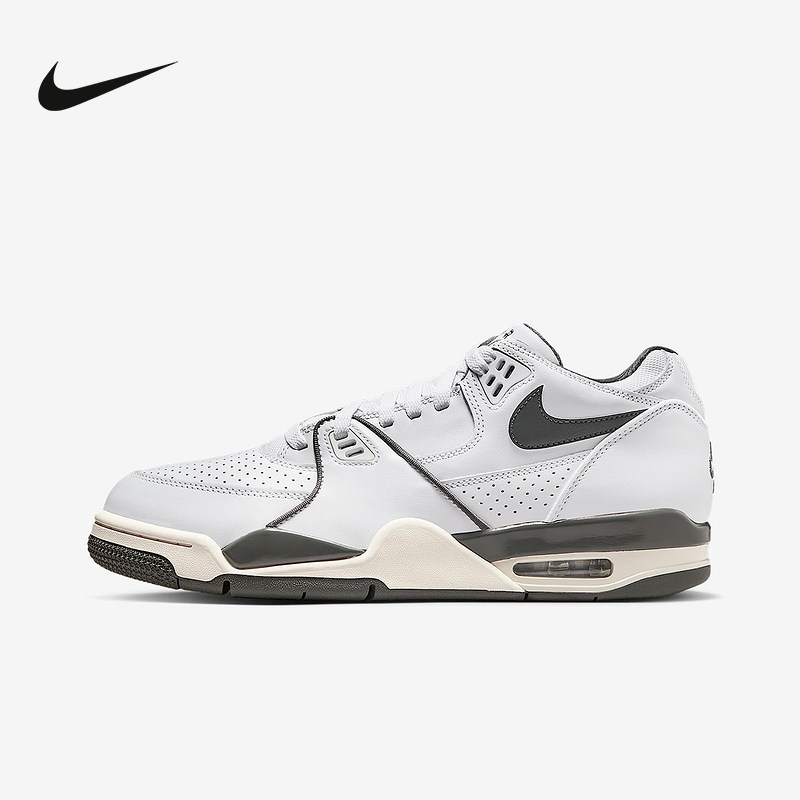 Nike耐克男鞋AIR FLIGHT '89 LOW灰白黑低帮复古篮球鞋HJ4484-101