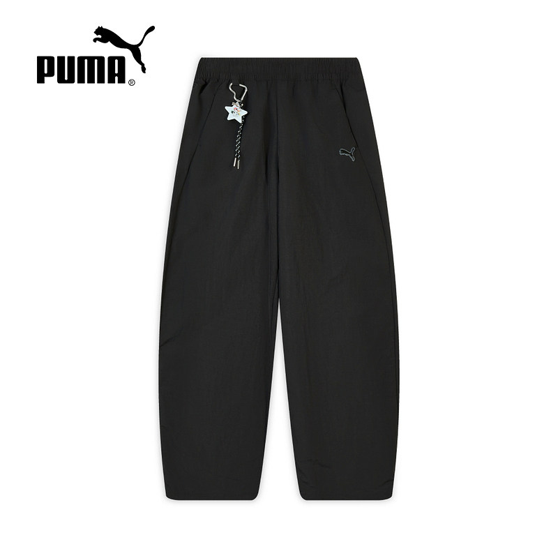 PUMA彪马飞天小女警联名夏季女裤休闲运动宽松黑色长裤637475-01