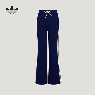adidas阿迪达斯三叶草日常休闲运动喇叭裤2026春女针织长裤KY2198