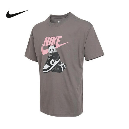 Nike耐克短袖男夏季黑白DUNK熊猫印花透气圆领运动T恤HQ9245-289