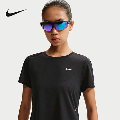 NIKE耐克夏季新款女轻薄透气运动健身短袖短款修身T恤 IF1681-010
