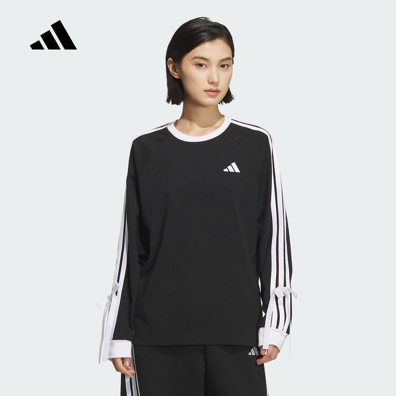 adidas阿迪达斯秋新款三条纹舞动系列棉质运动休闲长袖T恤 KG3858,运动服/休闲服装,运动T恤,淘宝优惠券,粉丝福利购,淘宝优惠卷