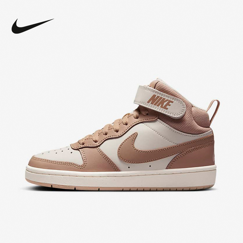 NIKE耐克女鞋COURT运动鞋复古篮球鞋魔术贴中帮板鞋CD7782-125