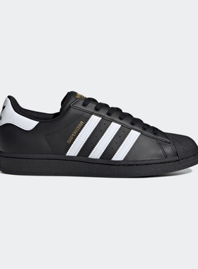 adidas阿迪达斯SUPERSTAR秋季贝壳头金标黑色板鞋EG4959