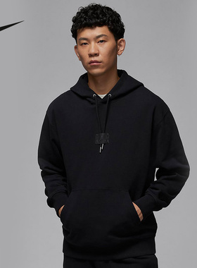 耐克薄绒卫衣黑色连帽套头连帽衫冬季厚实针织上衣FV7248-010