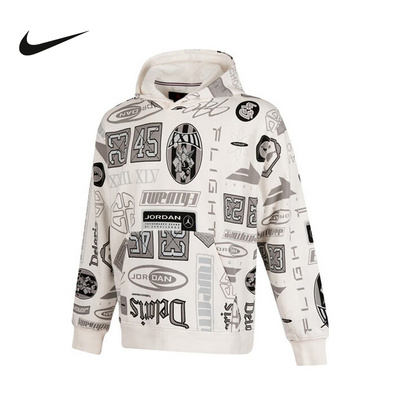 NIKE耐克Jordan男款套头衫春秋连帽针织时尚印花套头衫HM7255-133