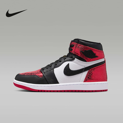 NIKE耐克女鞋Air Jordan 1 AJ1白红运动鞋高帮休闲板鞋FD2596-602