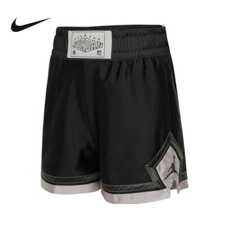 JORDAN耐克女2025夏运动休闲下站东单缎面短裤训练健身HV1276-045