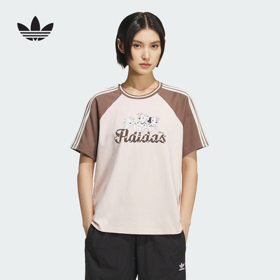 adidas阿迪达斯迪士尼101斑点狗半袖透气秋女三叶草短袖T恤KG6699