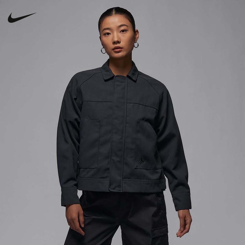 Jordan耐克女子翻领衬衫夹克春新款复古美拉德工装外套FN5351-045