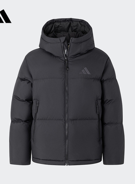 阿迪达斯女装新款舒适防风保暖运动休闲连帽羽绒服外套JV6192