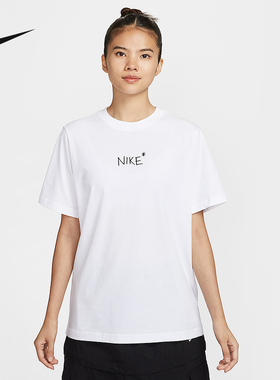 Nike耐克女子秋季新款休闲宽松印花透气短袖运动T恤II0451-100