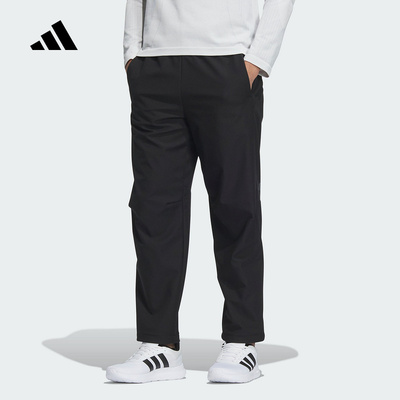 adidas阿迪达斯2025春新款男梭织长裤拒水防泼运动休闲裤 JZ8406