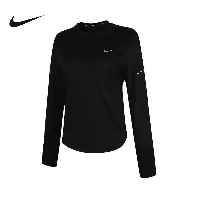 Nike耐克SWIFT DRI-FIT女子夏速干跑步上衣黑色长袖T恤HQ0504-010,运动服/休闲服装,运动T恤,淘宝优惠券,粉丝福利购,淘宝优惠卷