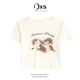 T恤修身 欧秀莎OUXIUSHA 短款 爱心猫咪印花短袖