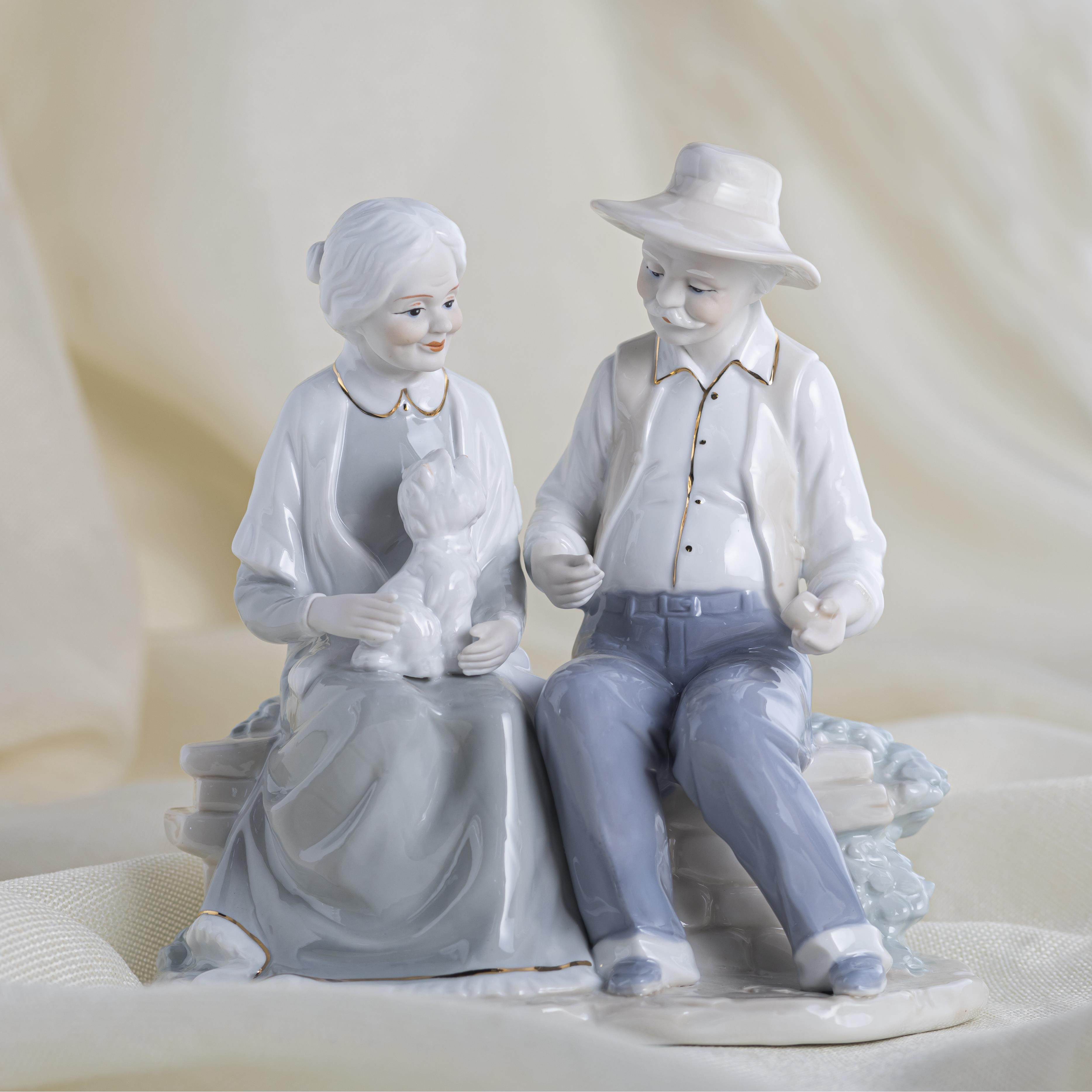 愿一EMY礼物】长相守 长老人念金婚银婚情 陶瓷雕塑 辈送父母纪日