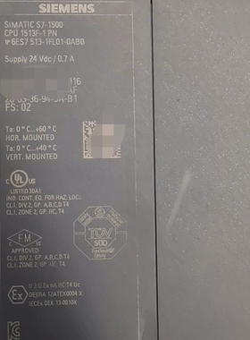 议价西门子SIMATIC S7-1500 CPU 1513F-1