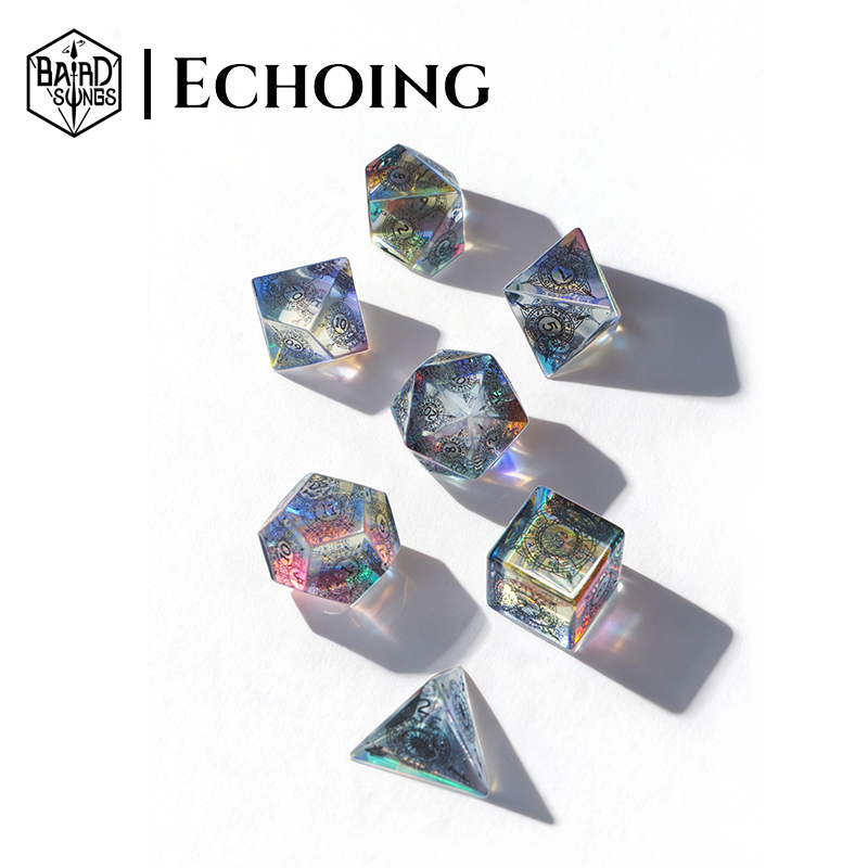 吟游之歌跑团鸣响人造水晶光环骰子套装coc龙与地下城dnd