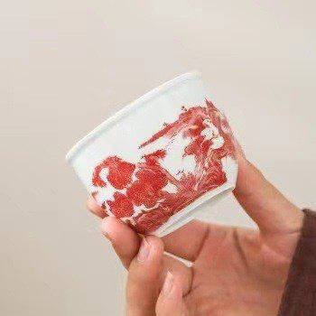 仿古青花茶杯兰亭序主人杯中式杯家用手绘品商务礼品伴手礼,餐饮具,茶杯,淘宝优惠券,粉丝福利购,淘宝优惠卷