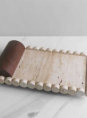 侘寂风树脂仿洞石果盘装饰艺术高级托盘创意摆件样板W间置物收纳