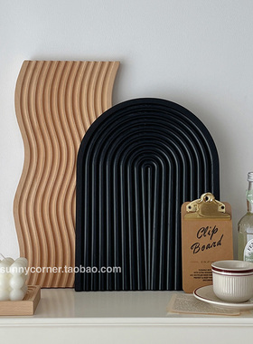 ins风黑色木h质托盘摆件香薰香水展示收纳盘日式拍照道具客厅装饰