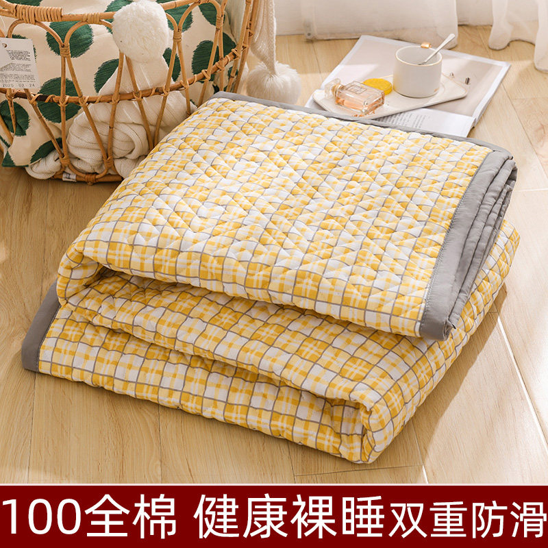 纯棉床垫小褥子可机洗薄被床w上睡觉铺的四季款通用全棉防滑炕单
