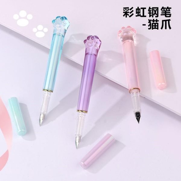 墨囊可换练字专用黑可擦三年级高猫爪女生钢笔小学生小仙女颜值蓝