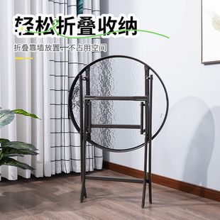 户外可折叠桌子小户型简易吃饭家用餐桌椅子便携摆摊桌玻璃圆方桌