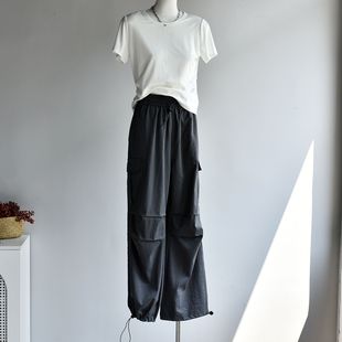 【春夏工装裤】26春夏女装厂货主推轻薄口袋两穿长款工装裤休闲裤