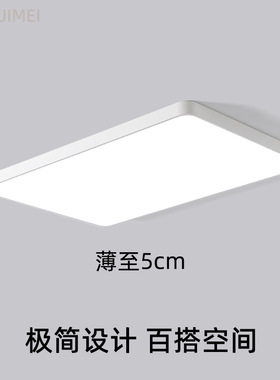 95cm长方形led客厅大灯网红极简白色5cm薄灯具透镜灯珠餐厅灯