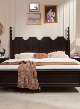 (FAS级桃花芯)爱丽实木床法式复古乡村桃花芯木1.8双人床实木床