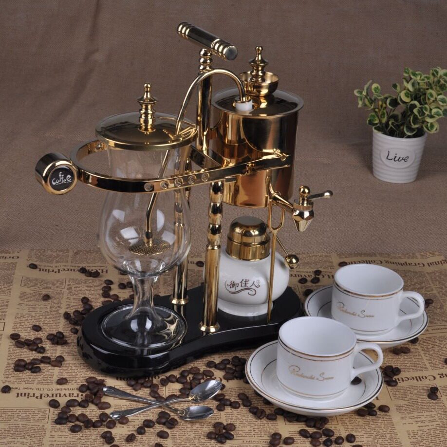 厂家批发家用比利时咖啡壶金色 虹吸式咖啡壶