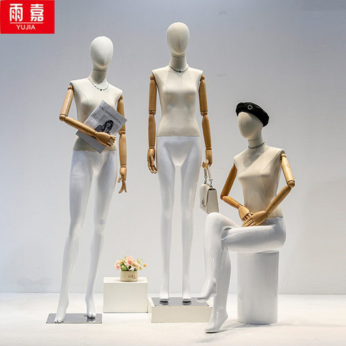 橱窗服装店女全身模特道具站模组合坐模陈列人体展示架橱窗展示