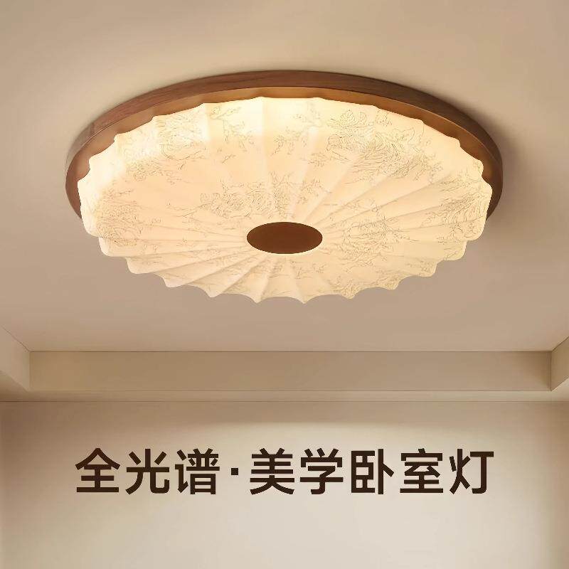 卧室吸顶灯书房主卧灯中古风房间复古仿古宋代美学中国风圆形灯具
