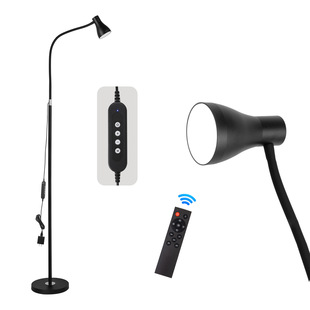 好眼光客厅沙发卧室床头落地灯遥控调光调色温金属USB10W可调光