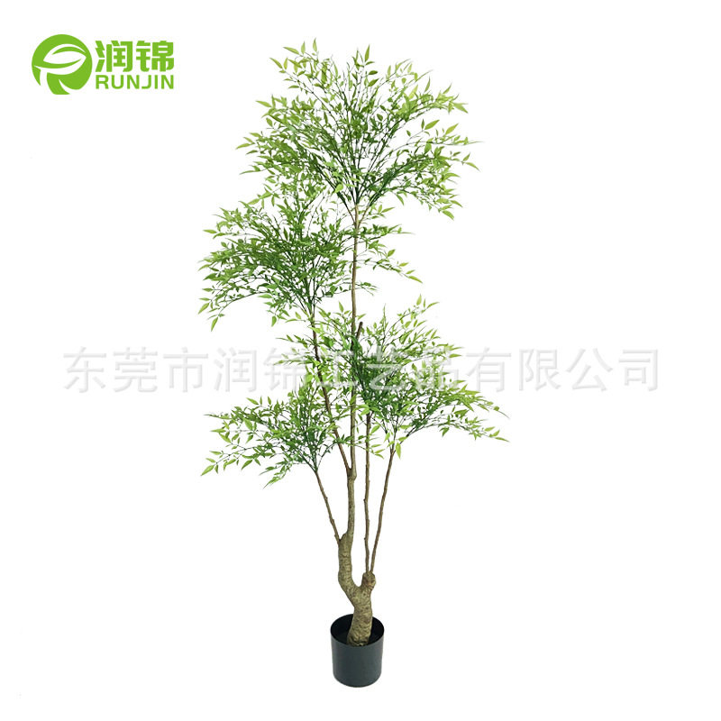 仿真南天竹假迷你竹子富贵竹绿植造景摆件客厅装饰花盆景假树天葵