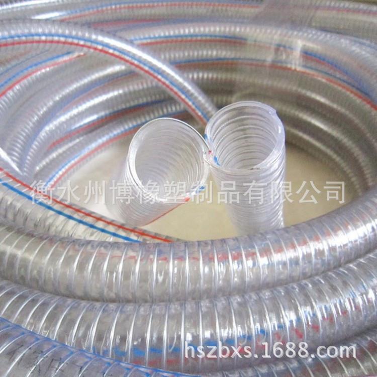 供应PVC纤维增强软管吸水抽真空蛇皮管钢丝pvc管牛筋管